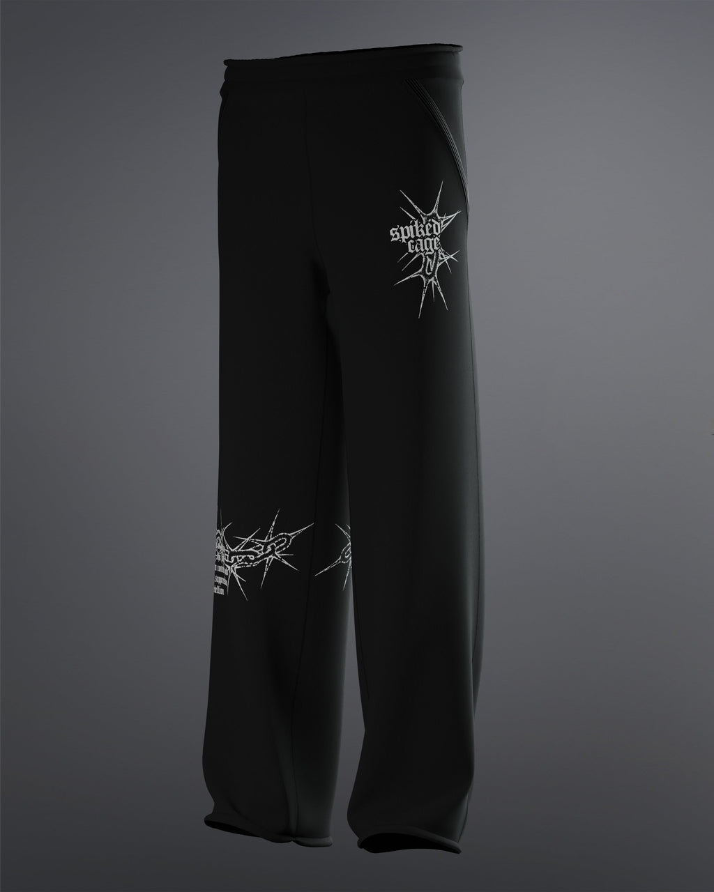 Spiked Cage Sweatpants  [BLACK]