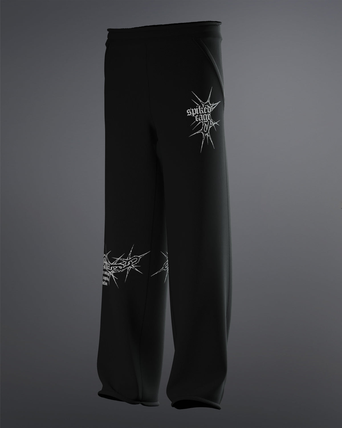 Spiked Cage Sweatpants  [BLACK]