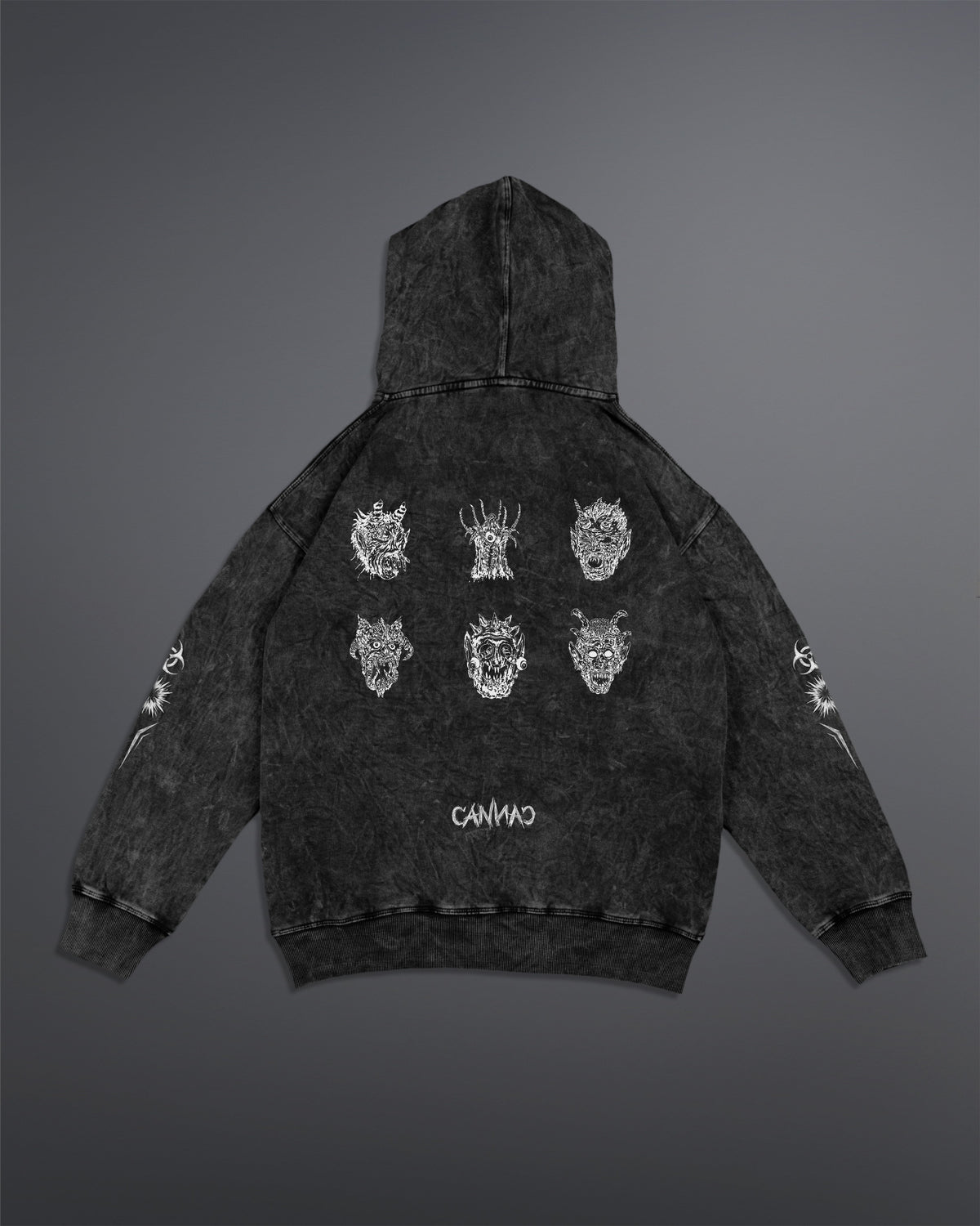 Malignant Prophecy Hoodie [ACID WASHED-BLACK ASH COLORWAY]
