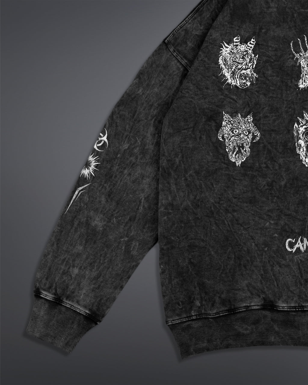 Malignant Prophecy Hoodie [ACID WASHED-BLACK ASH COLORWAY]