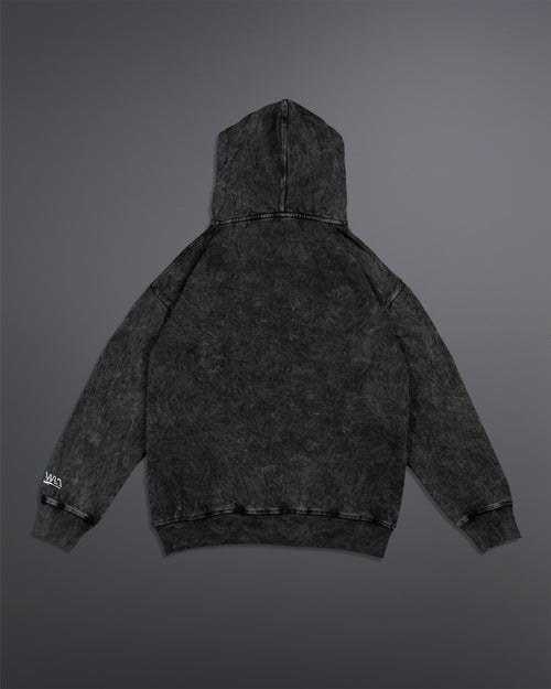 Acid washed hoodie [BLACK-ASH COLORWAY]
