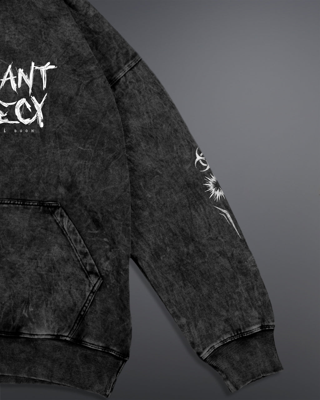 Malignant Prophecy Hoodie [ACID WASHED-BLACK ASH COLORWAY]
