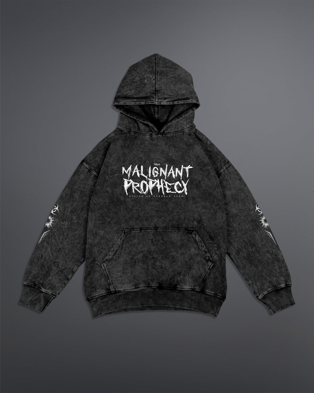 Malignant Prophecy Hoodie [ACID WASHED-BLACK ASH COLORWAY]