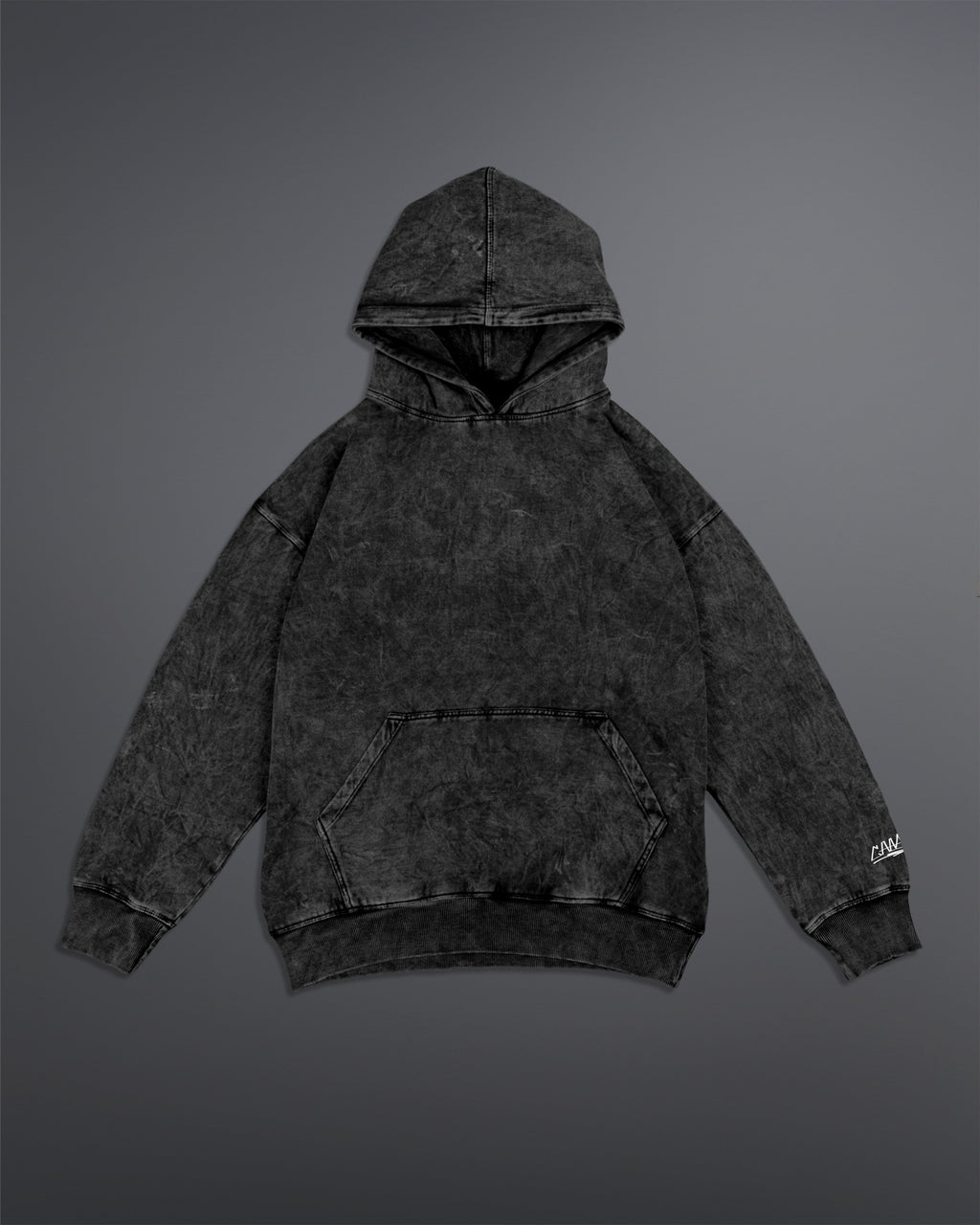 Acid washed hoodie [BLACK-ASH COLORWAY]