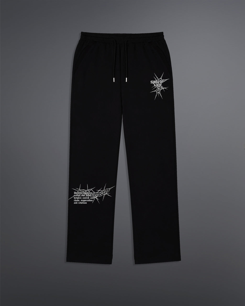 Spiked Cage Sweatpants  [BLACK]