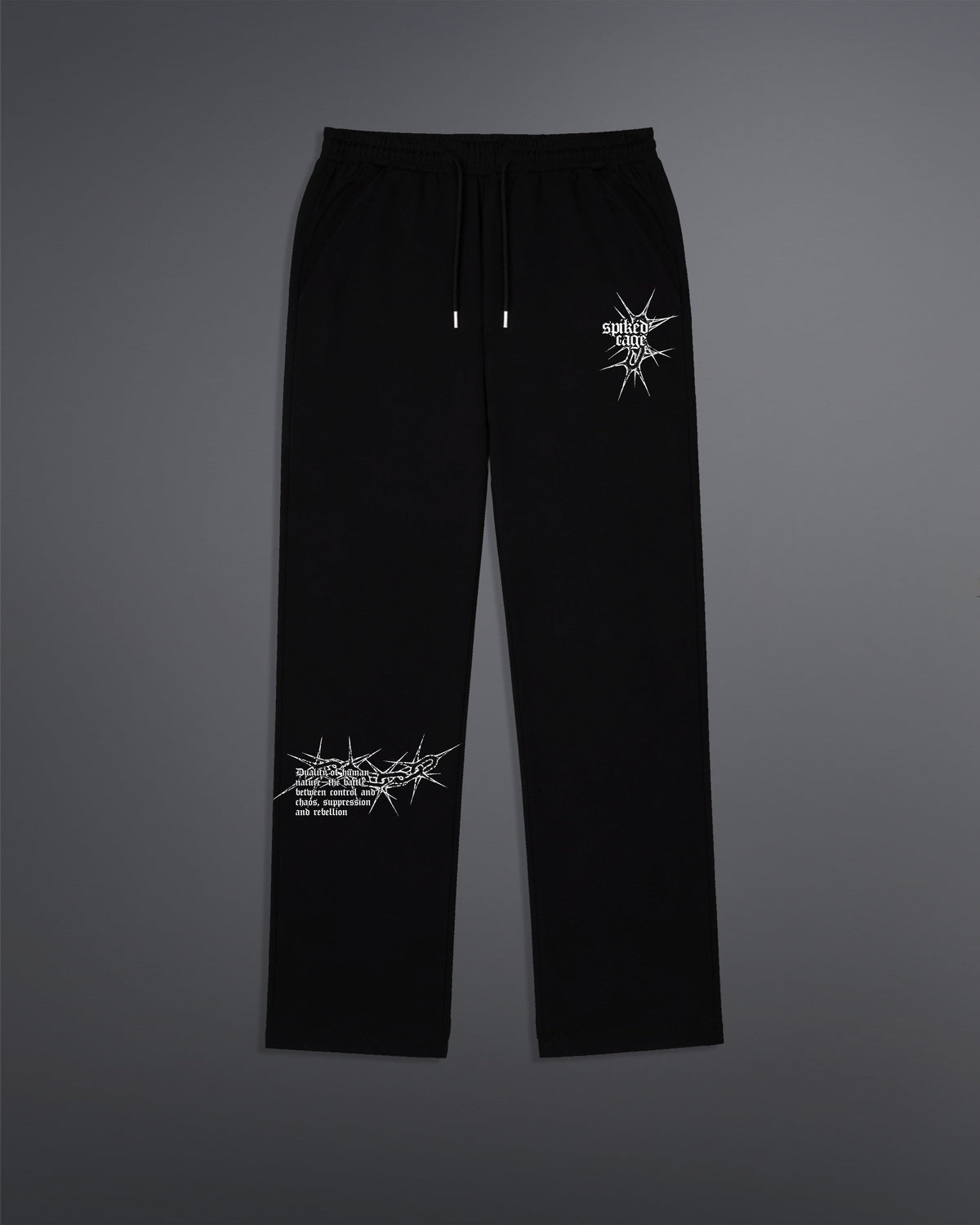 Spiked Cage Sweatpants  [BLACK]