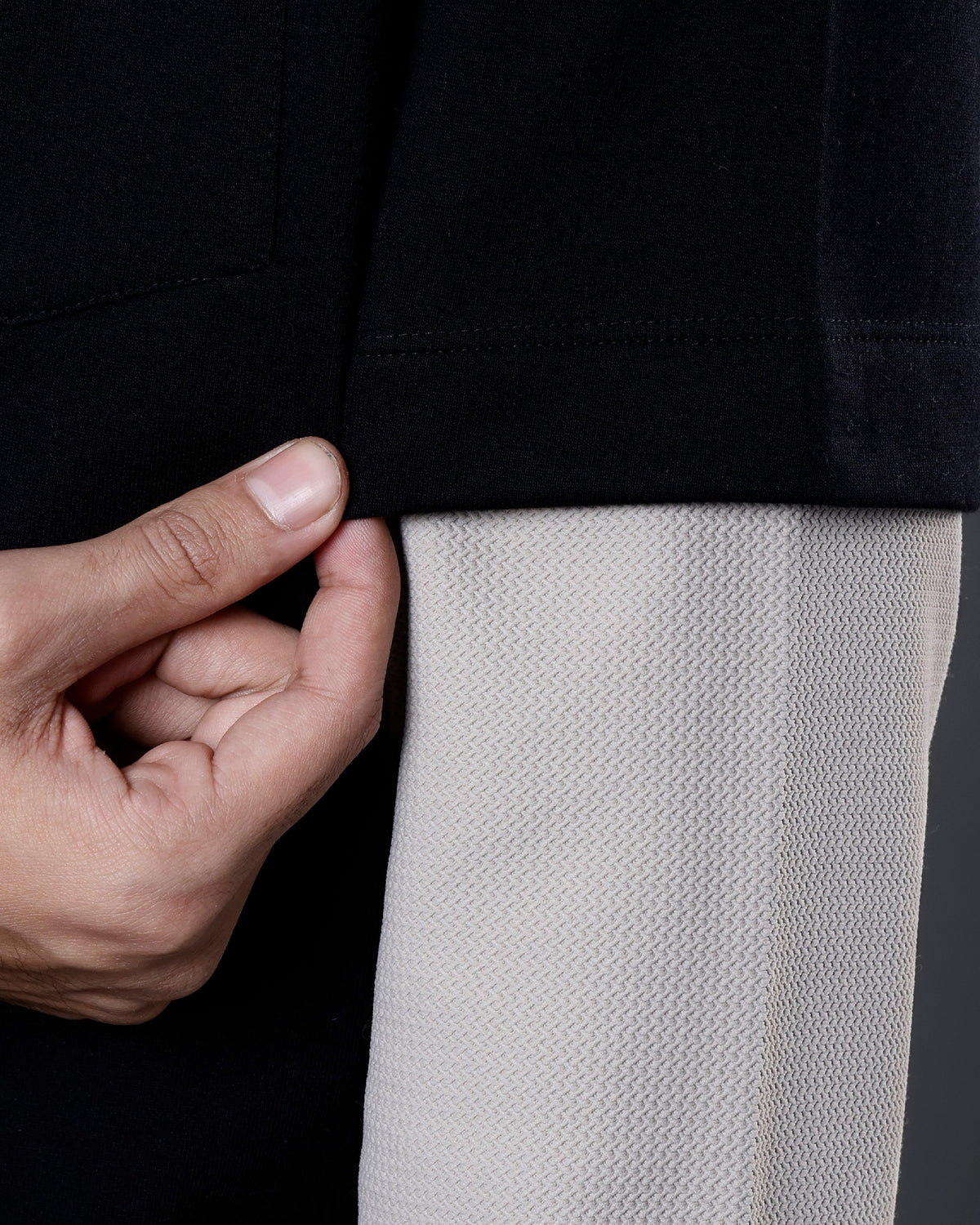 Dual-Fabric Full Sleeve T-shirt [DUNE COLOWAY]