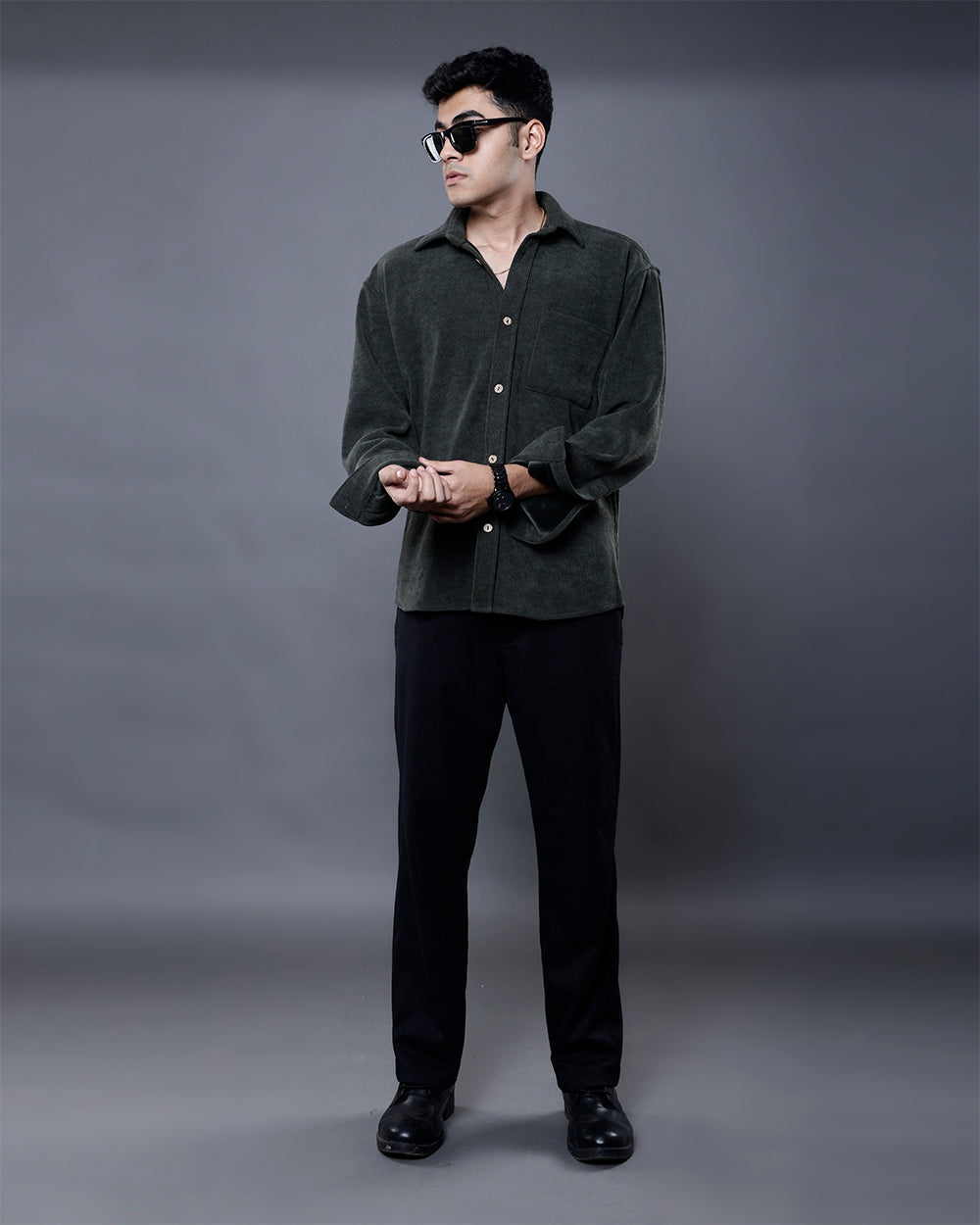 Vel-Cord Shirt [Olive Green]
