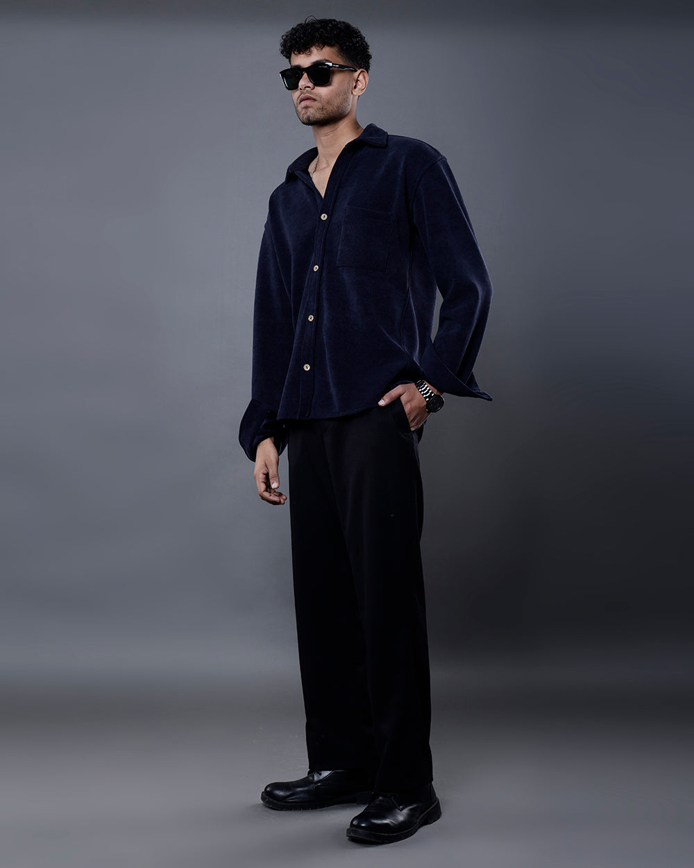 Vel-Cord Shirt [Navy Blue]