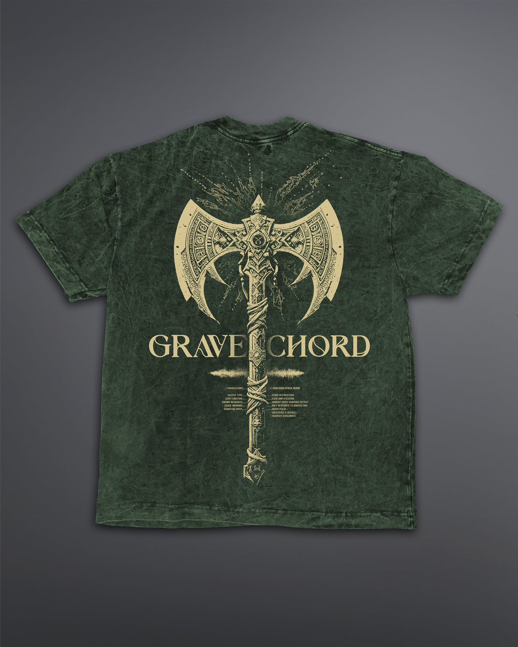 GRAVECHORD Oversized Tee [ACID WASHED-TOXIC MOSS]