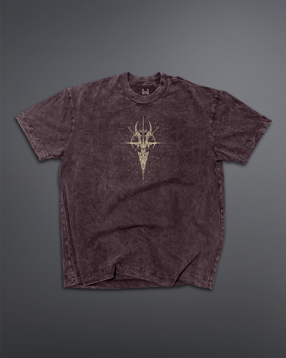 Crypted Glyph Oversized tee [ACID WASHED-BLOODSTONE]