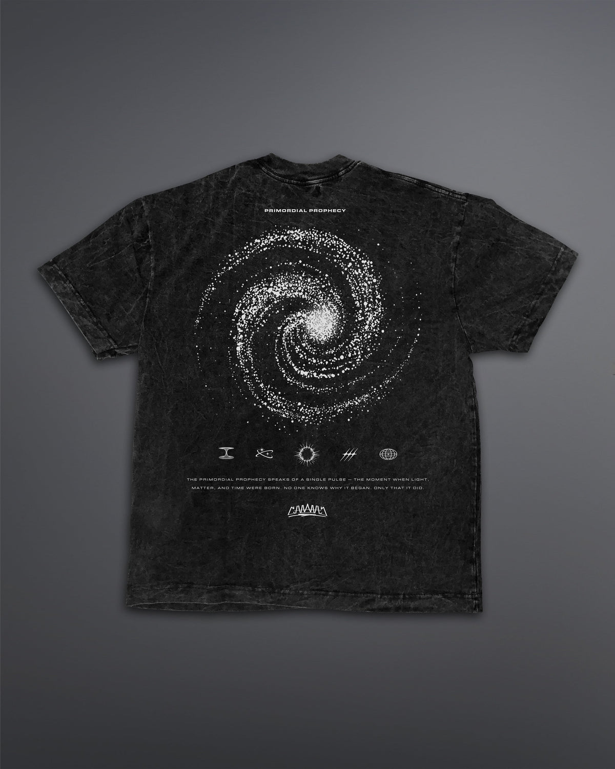 Primordial Prophecy Oversized tee [ACID WASHED-BLACK ASH]