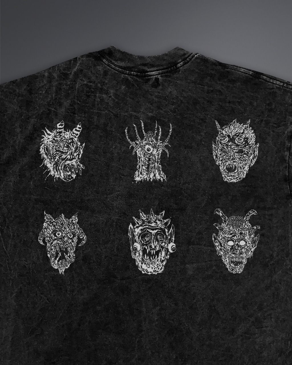 Malignant Prophecy Oversized tee [ACID WASHED-BLACK ASH]