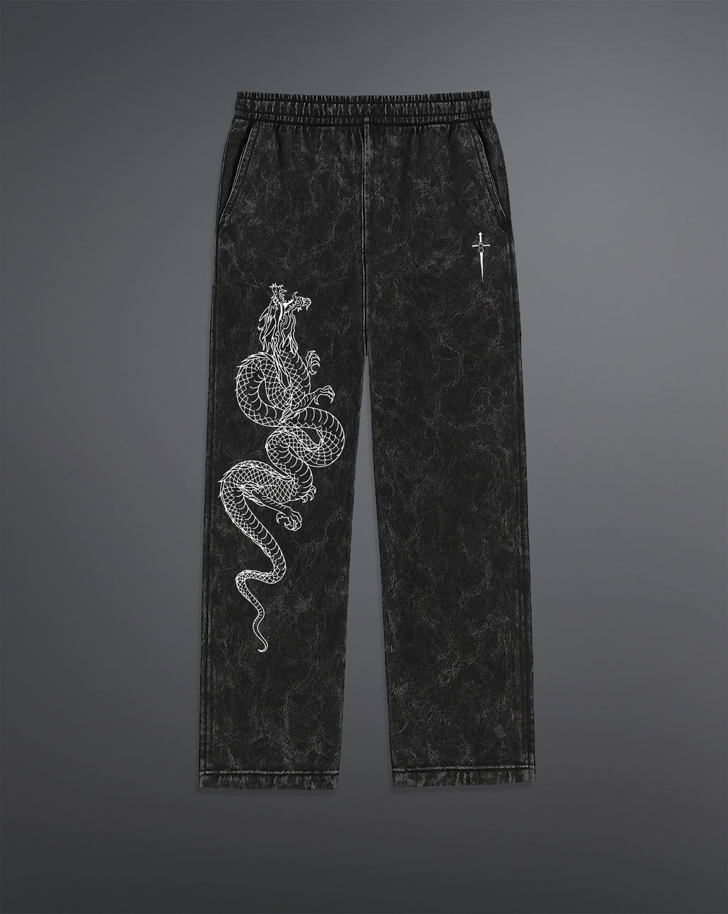 Drago Knight Sweatpants [ACID WASHED-BLACK ASH]