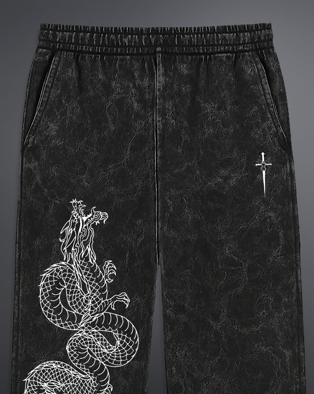 Drago Knight Sweatpants [ACID WASHED-BLACK ASH]