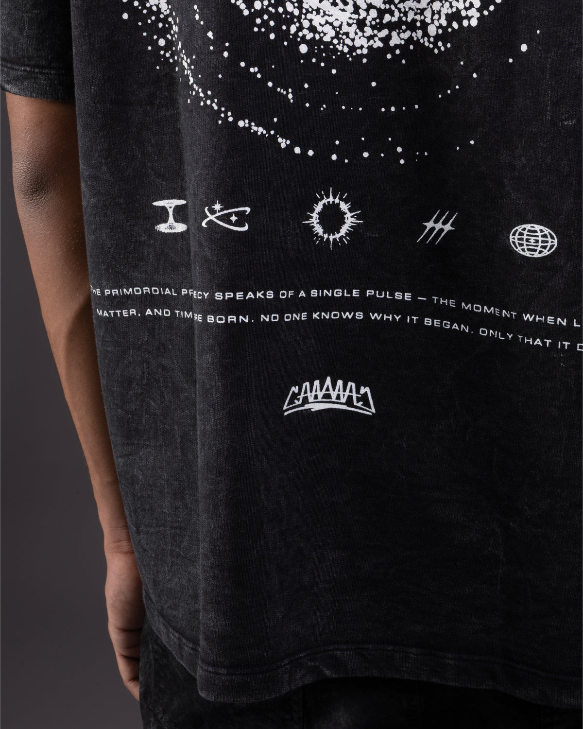 Primordial Prophecy Oversized tee [ACID WASHED-BLACK ASH]