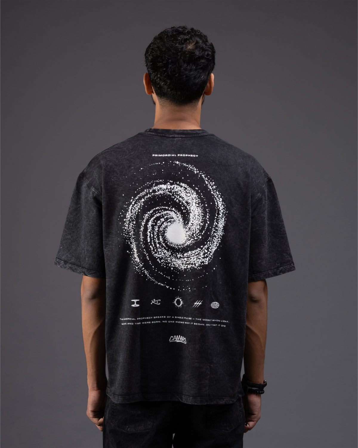 Primordial Prophecy Oversized tee [ACID WASHED-BLACK ASH]
