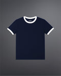 Cropped Ringer tee [NAVY/WHITE]