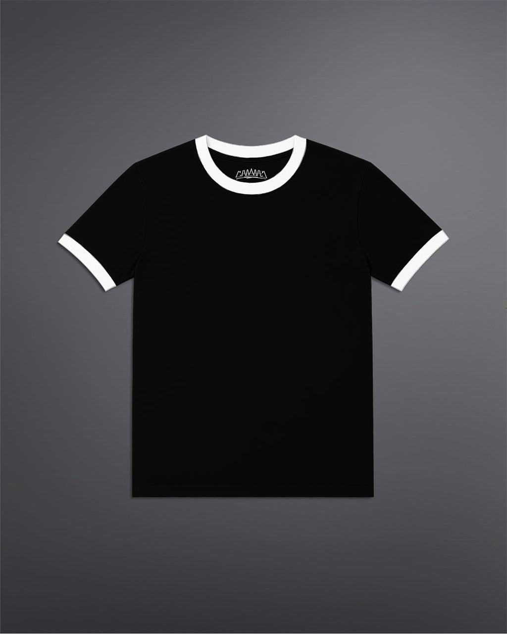 Cropped Ringer tee [BLACK/OFF-WHITE]