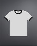 Cropped Ringer tee [WHITE/BLACK]