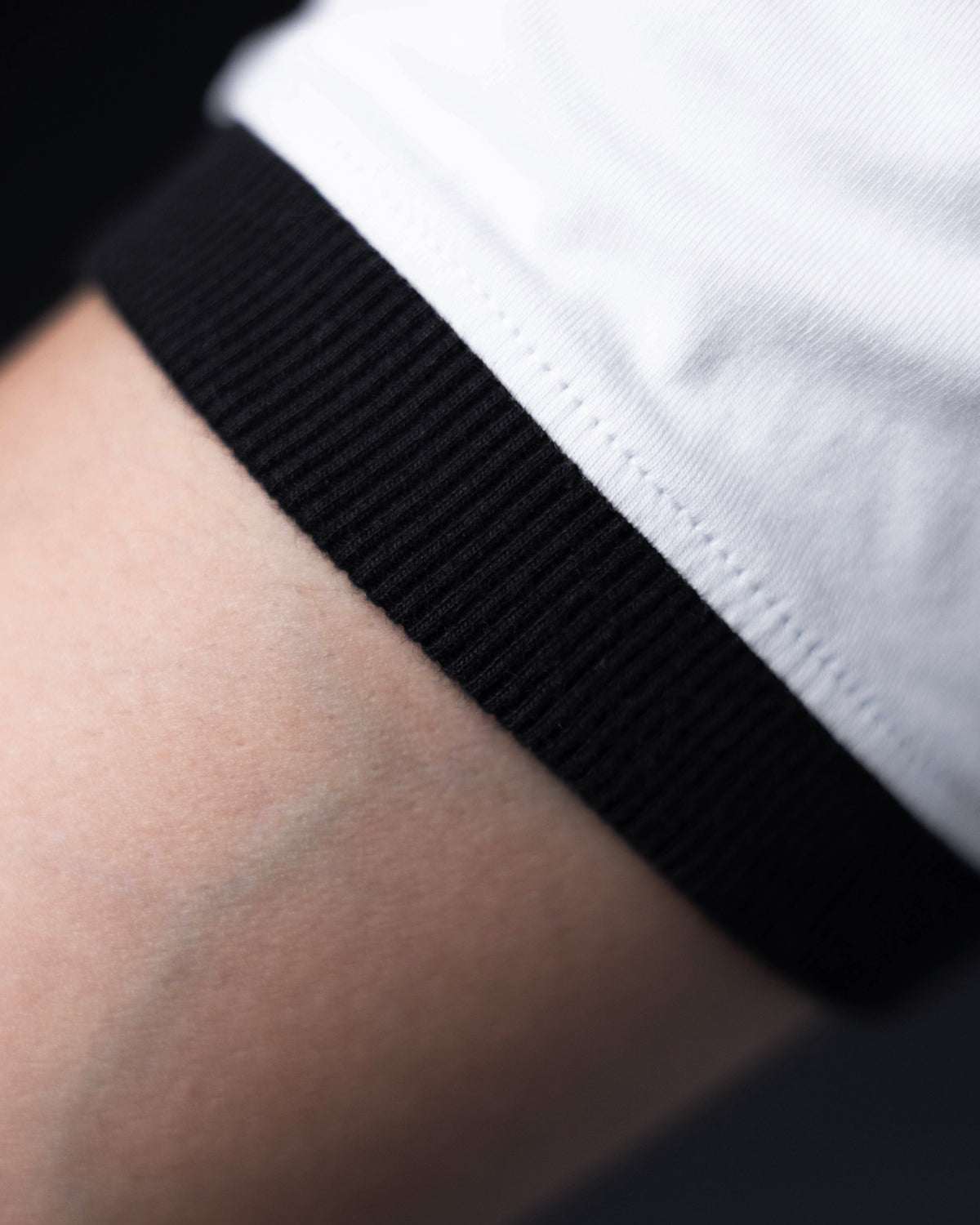 Cropped Ringer tee [WHITE/BLACK]